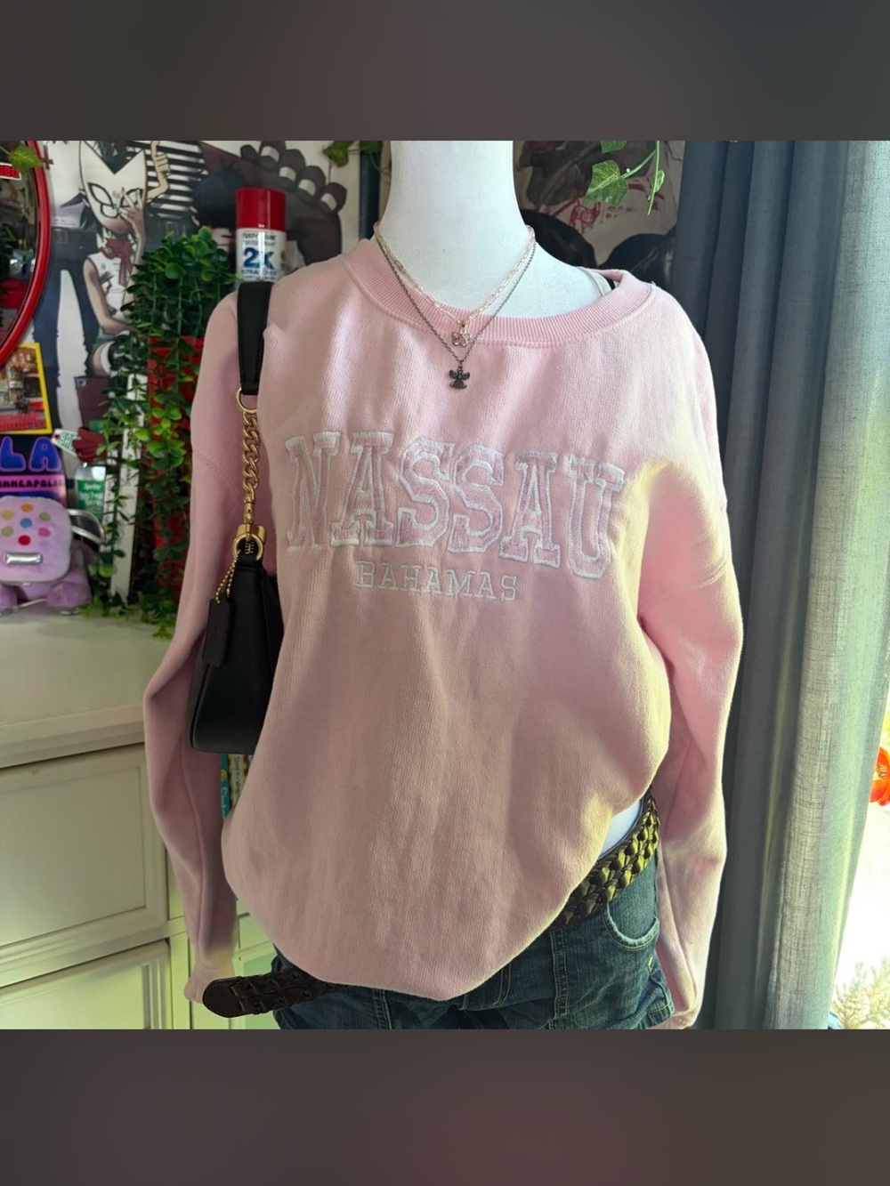 Nassau Bahamas Pink Crewneck Sweatshirt